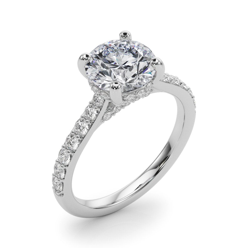 Lily Round Hidden Halo Engagement Ring
