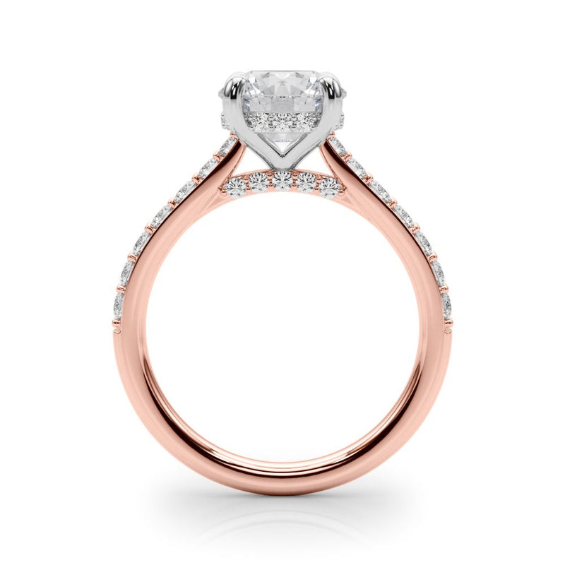 Lily Round Hidden Halo Engagement Ring