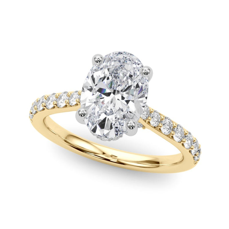 Ella Oval Hidden Halo Engagement Ring