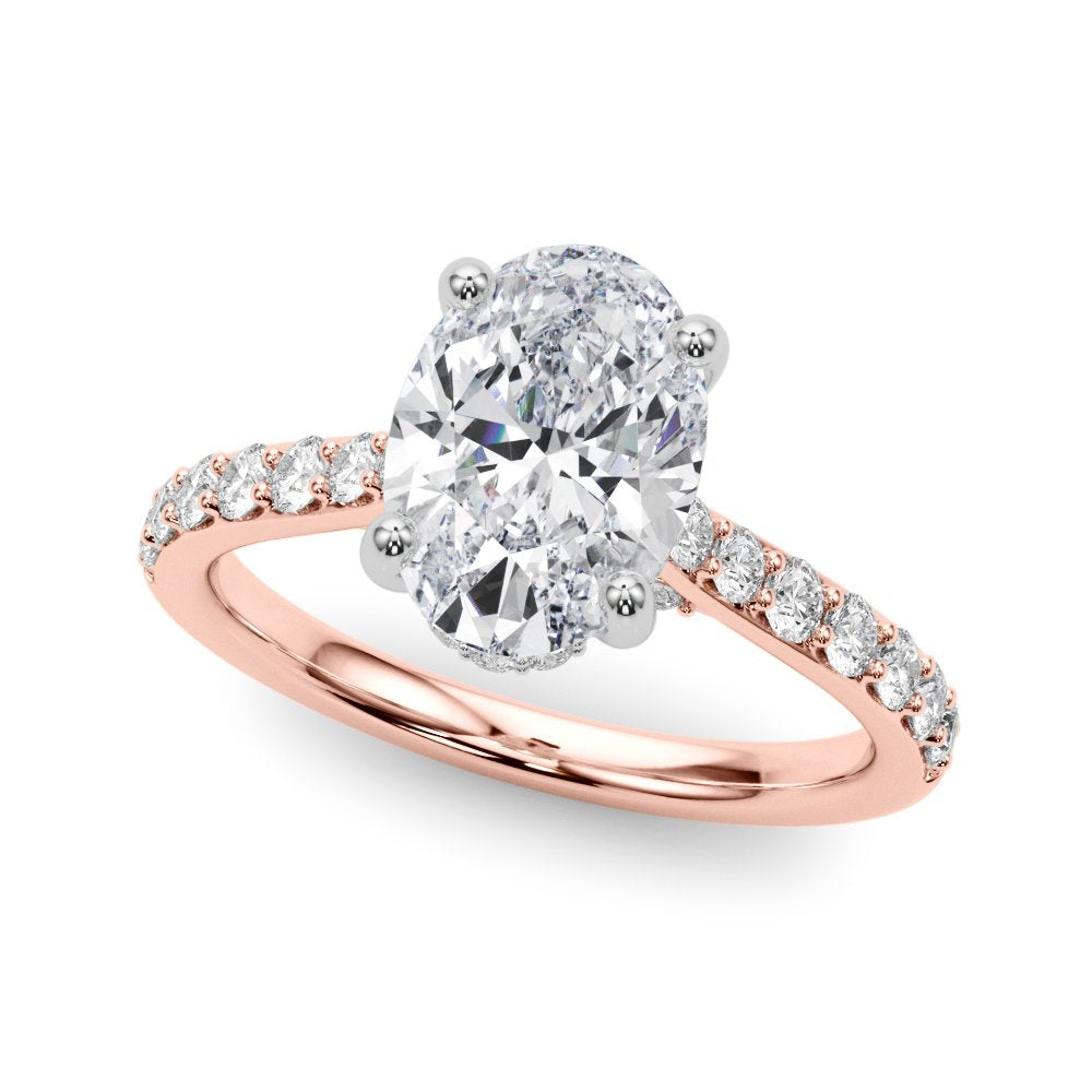 Ella Oval Hidden Halo Engagement Ring
