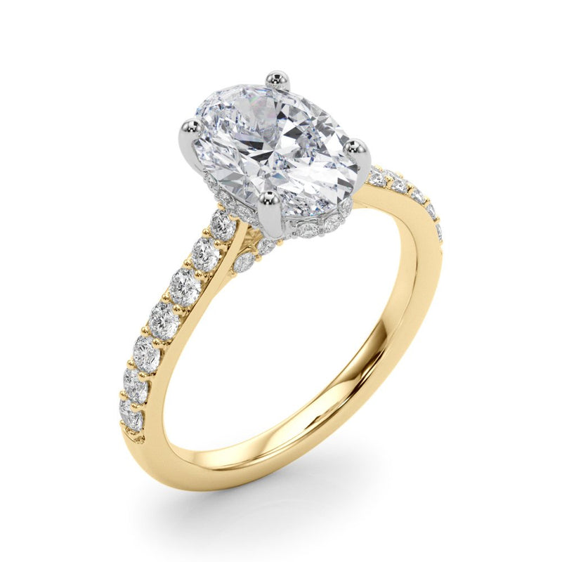 Ella Oval Hidden Halo Engagement Ring