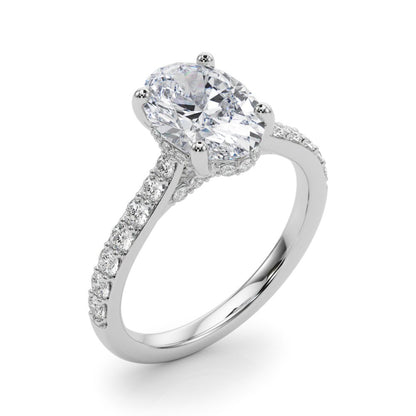 Ella Oval Hidden Halo Engagement Ring