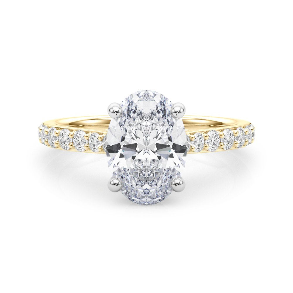 Ella Oval Hidden Halo Engagement Ring