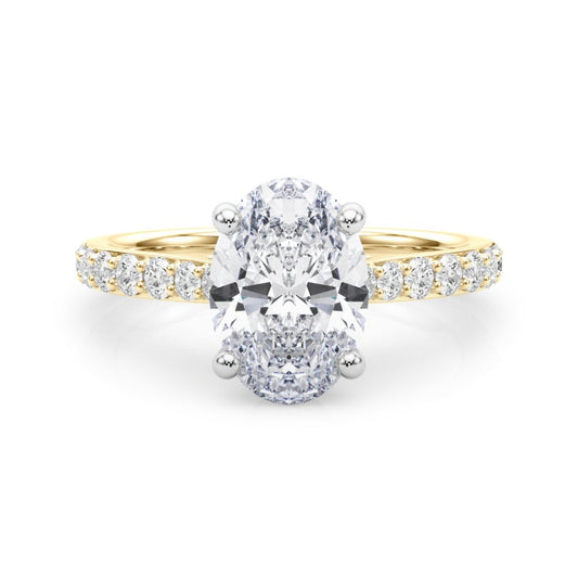 Ella Oval Hidden Halo Engagement Ring