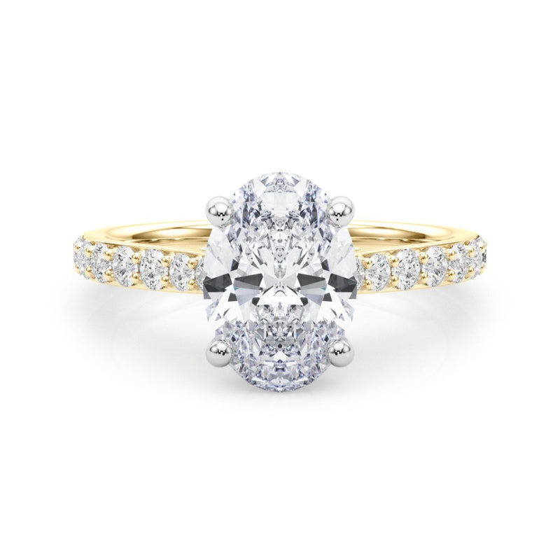 Ella Oval Hidden Halo Engagement Ring