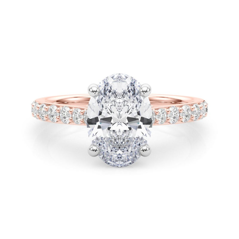 Ella Oval Hidden Halo Engagement Ring