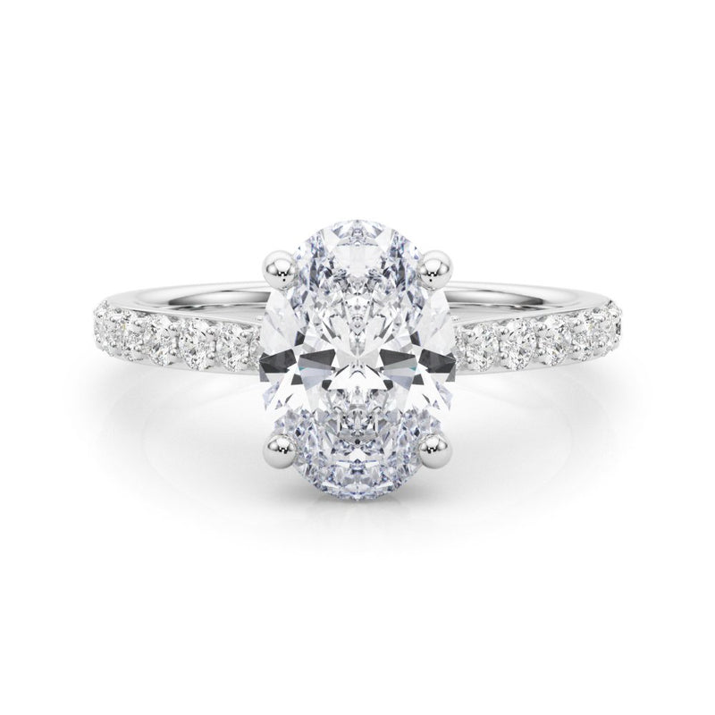 Ella Oval Hidden Halo Engagement Ring