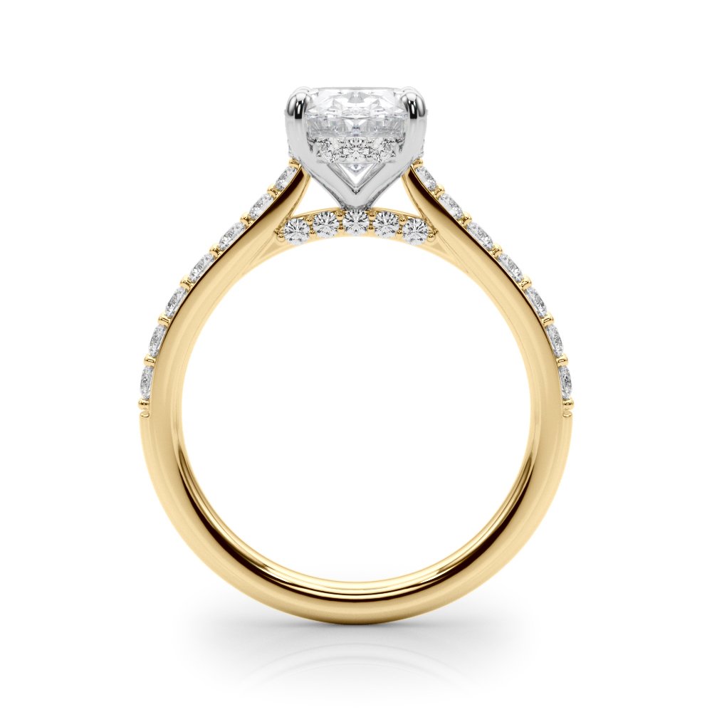 Ella Oval Hidden Halo Engagement Ring