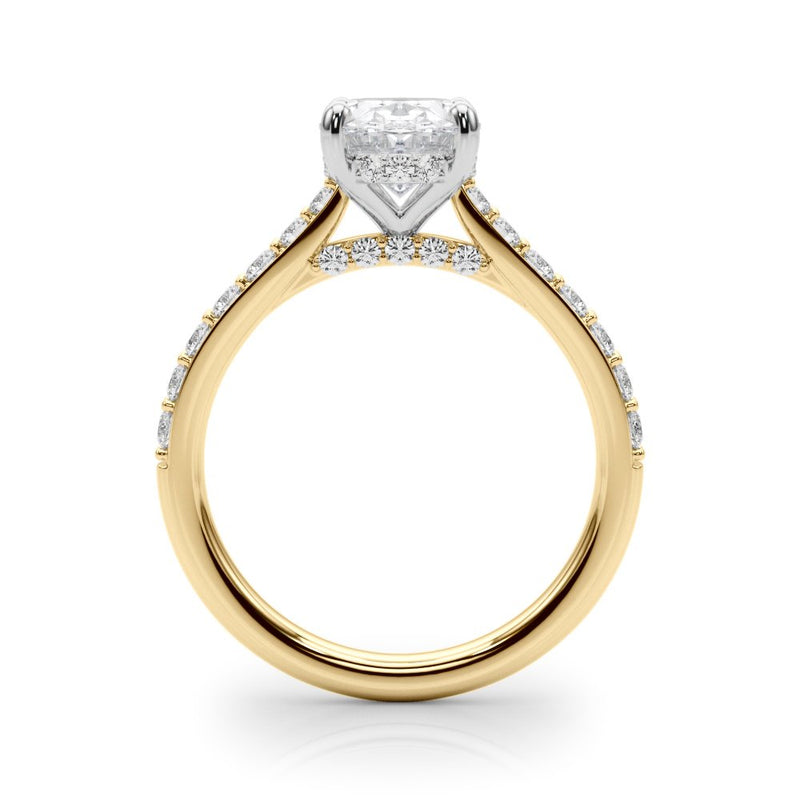 Ella Oval Hidden Halo Engagement Ring
