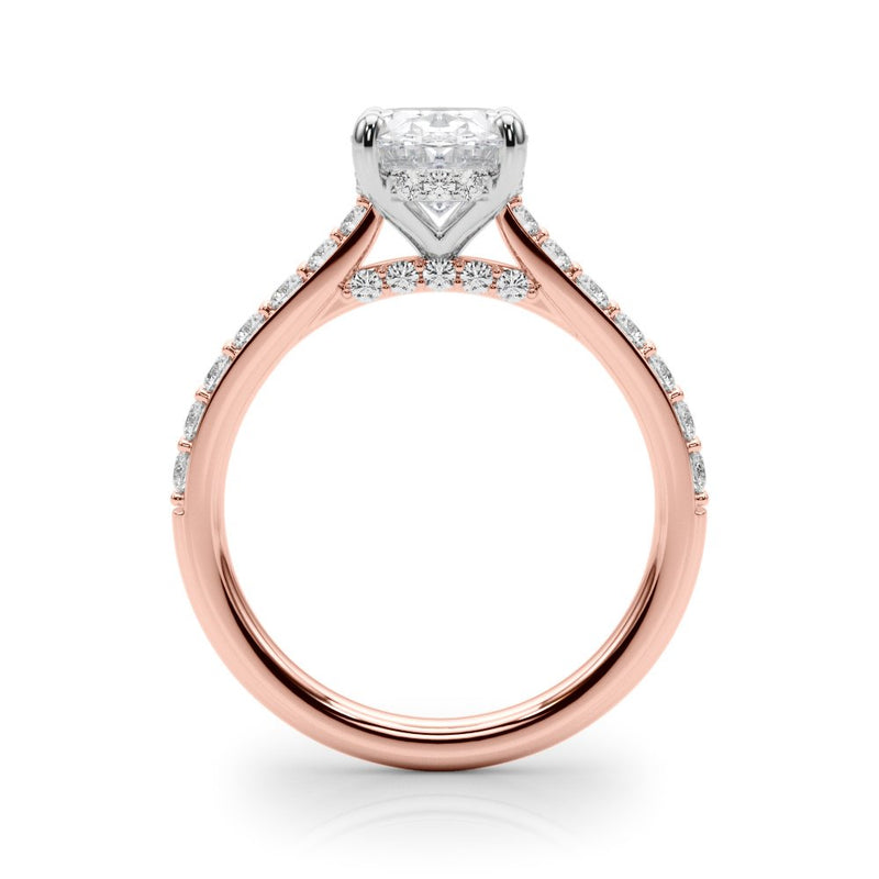 Ella Oval Hidden Halo Engagement Ring