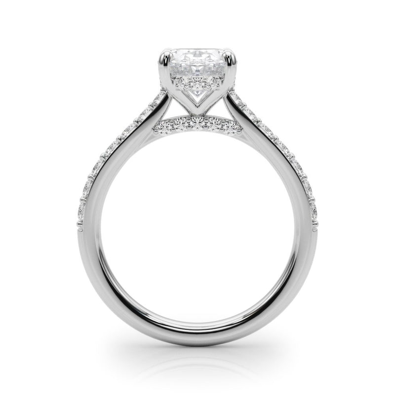 Ella Oval Hidden Halo Engagement Ring