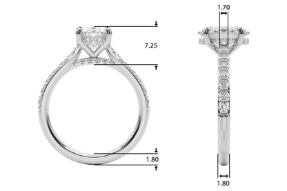 Ella Oval Hidden Halo Engagement Ring