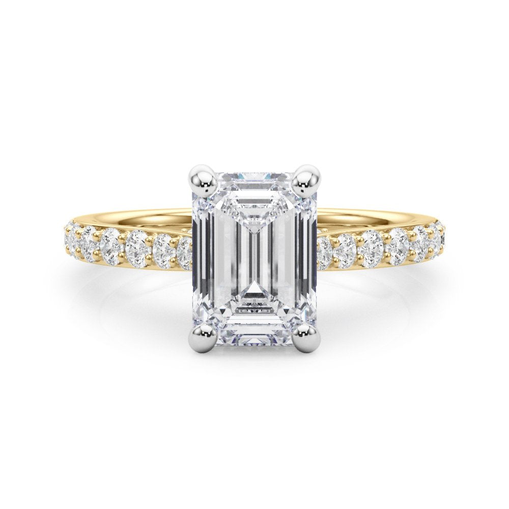 Anna Emerald Cut Hidden Halo Engagement Ring
