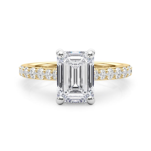 Anna Emerald Cut Hidden Halo Engagement Ring