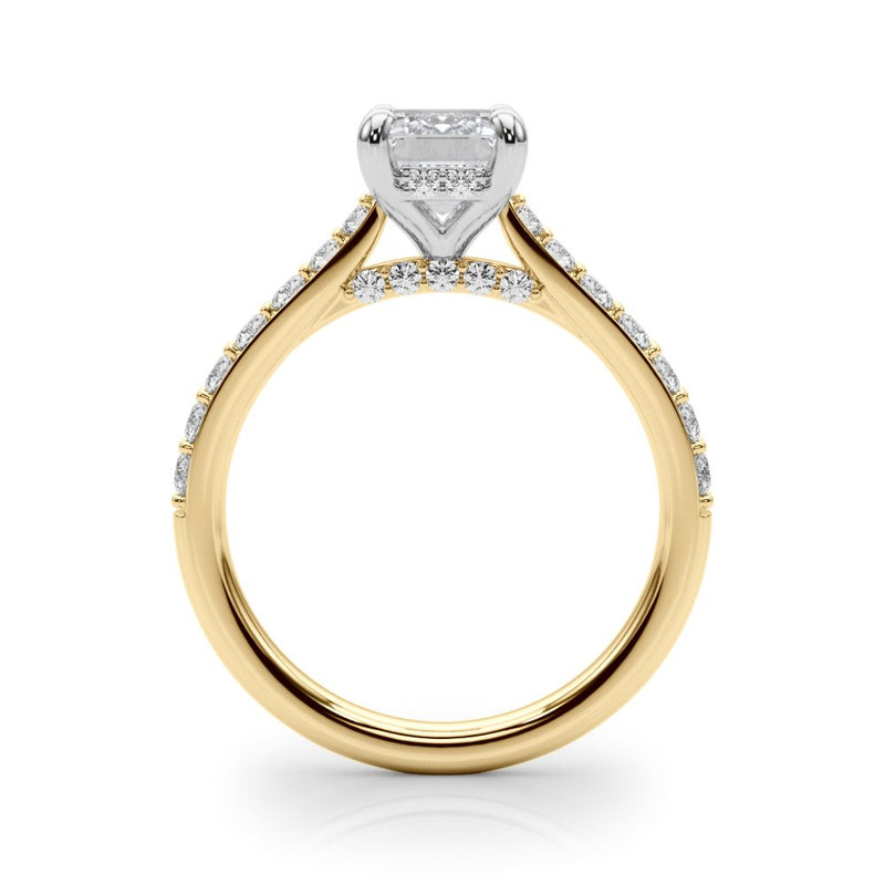 Anna Emerald Cut Hidden Halo Engagement Ring