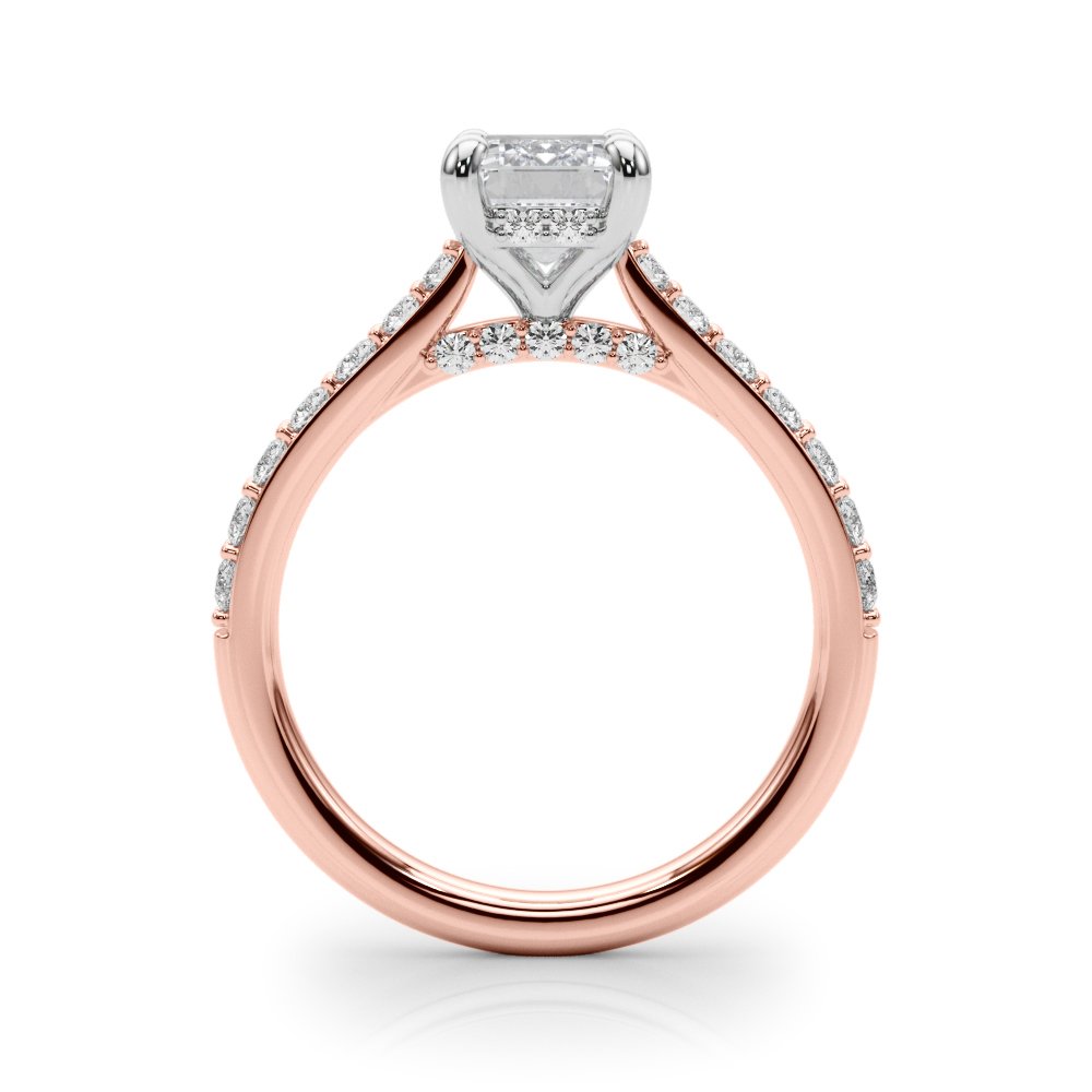 Anna Emerald Cut Hidden Halo Engagement Ring