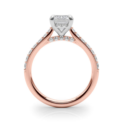 Anna Emerald Cut Hidden Halo Engagement Ring