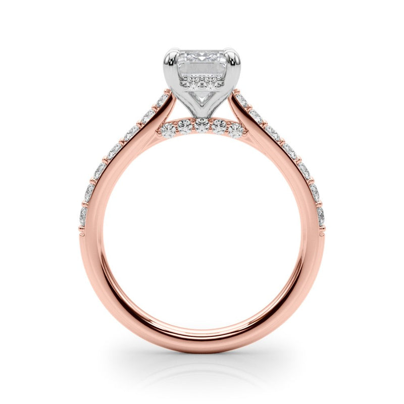 Anna Emerald Cut Hidden Halo Engagement Ring