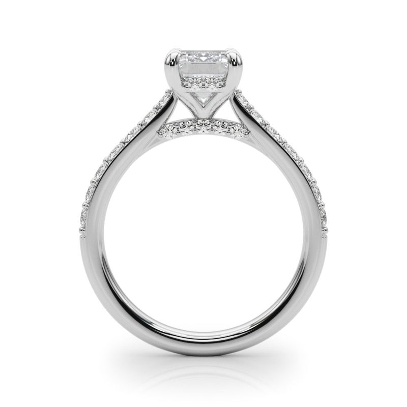 Anna Emerald Cut Hidden Halo Engagement Ring