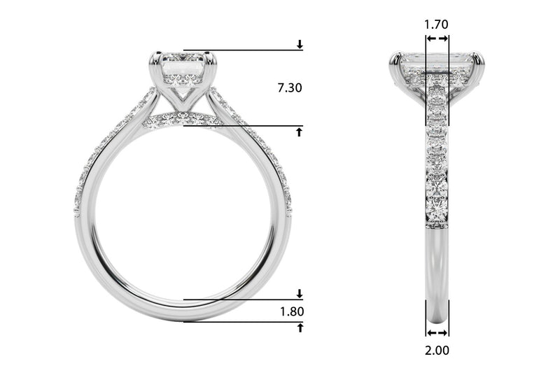 Anna Emerald Cut Hidden Halo Engagement Ring