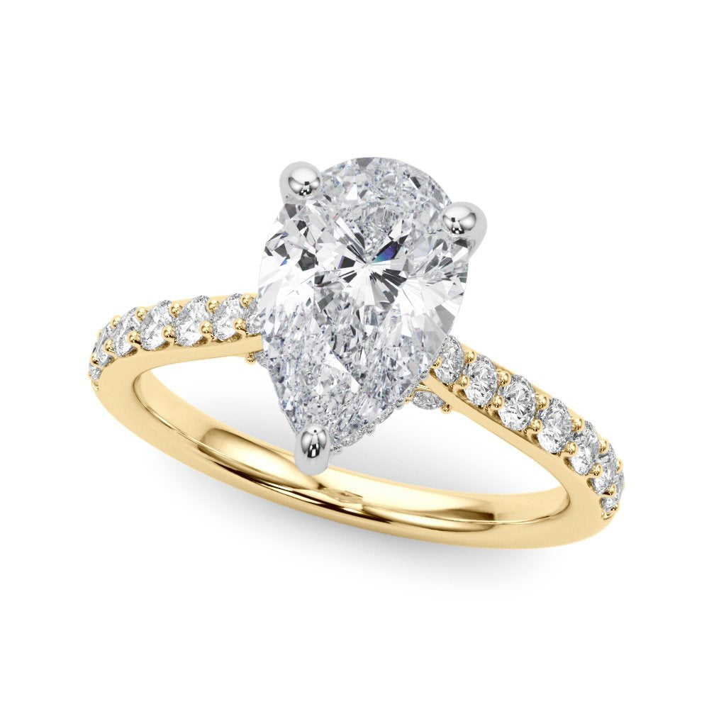Mia Pear Hidden Halo Engagement Ring