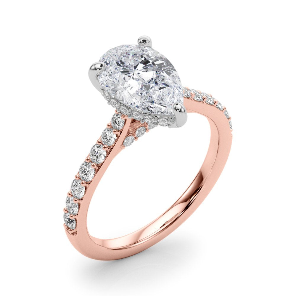 Mia Pear Hidden Halo Engagement Ring