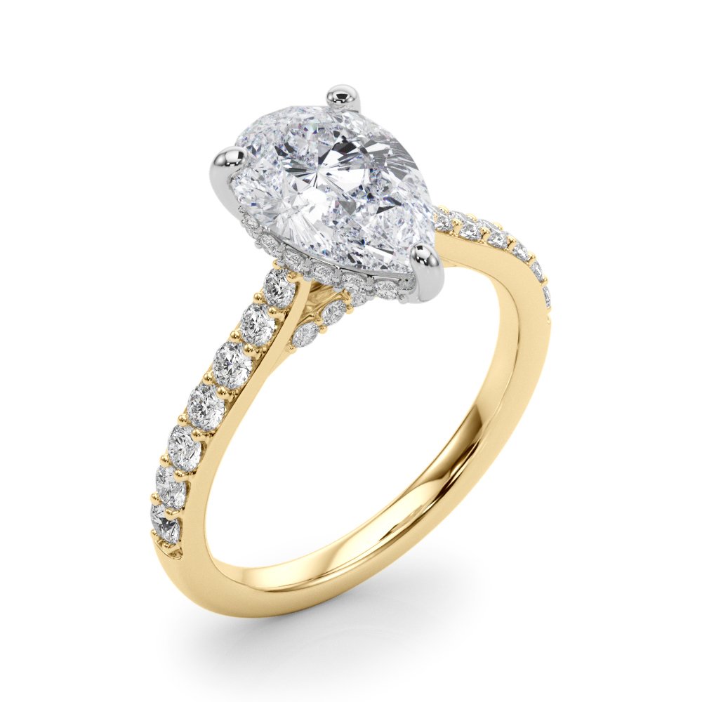 Mia Pear Hidden Halo Engagement Ring