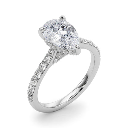 Mia Pear Hidden Halo Engagement Ring