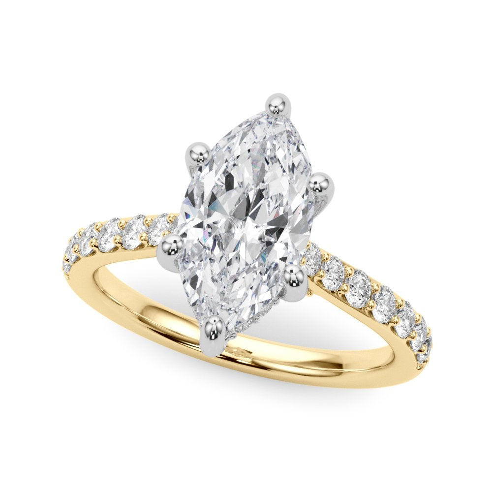 Ava Marquise Hidden Halo Engagement Ring