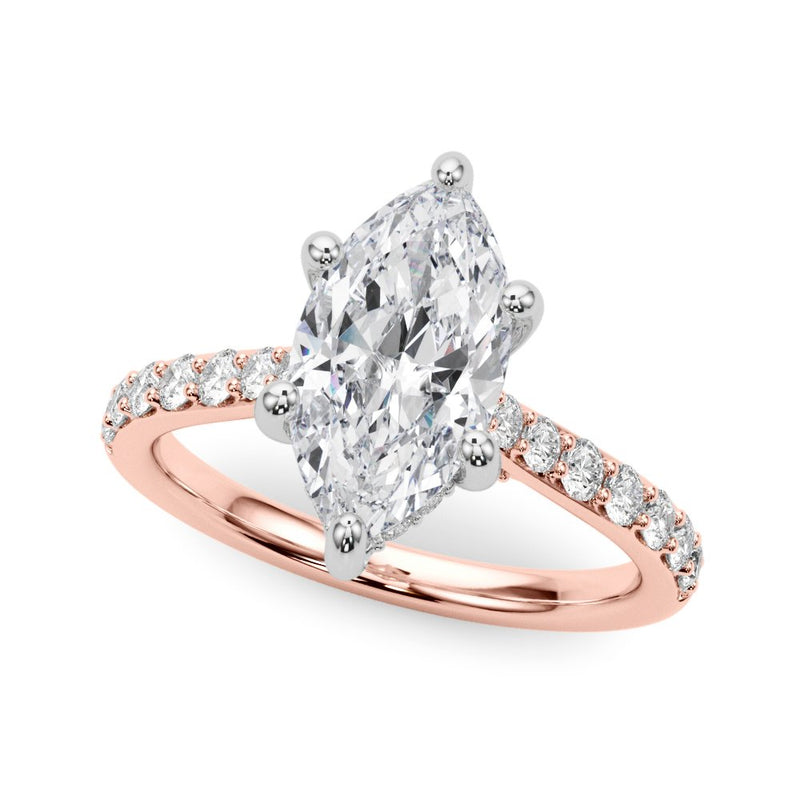 Ava Marquise Hidden Halo Engagement Ring