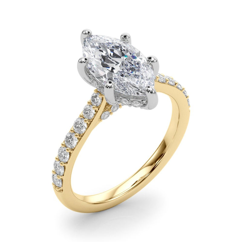 Ava Marquise Hidden Halo Engagement Ring