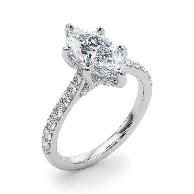 Ava Marquise Hidden Halo Engagement Ring