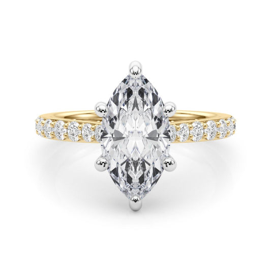 Ava Marquise Hidden Halo Engagement Ring