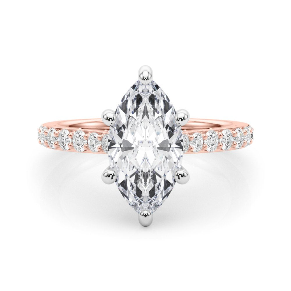 Ava Marquise Hidden Halo Engagement Ring
