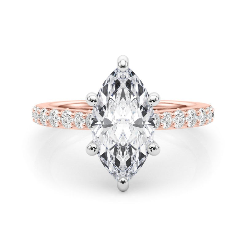 Ava Marquise Hidden Halo Engagement Ring
