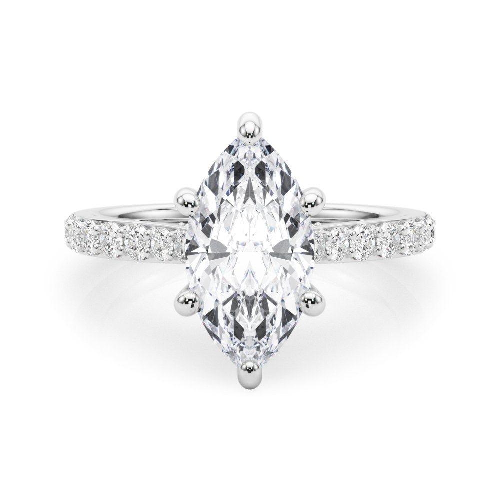 Ava Marquise Hidden Halo Engagement Ring
