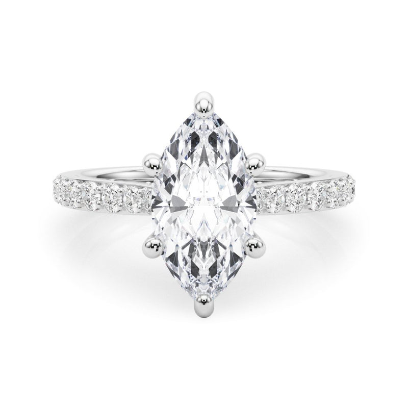 Ava Marquise Hidden Halo Engagement Ring