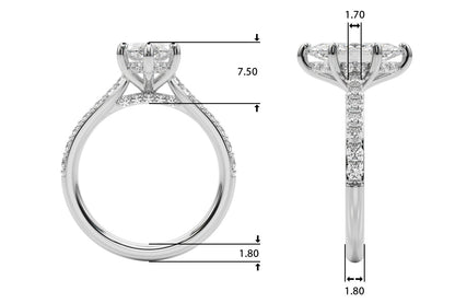 Ava Marquise Hidden Halo Engagement Ring