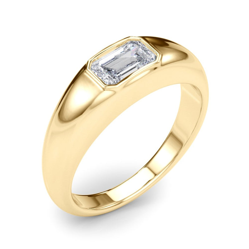 Margo Emerald Cut Diamond Band Engagement Ring