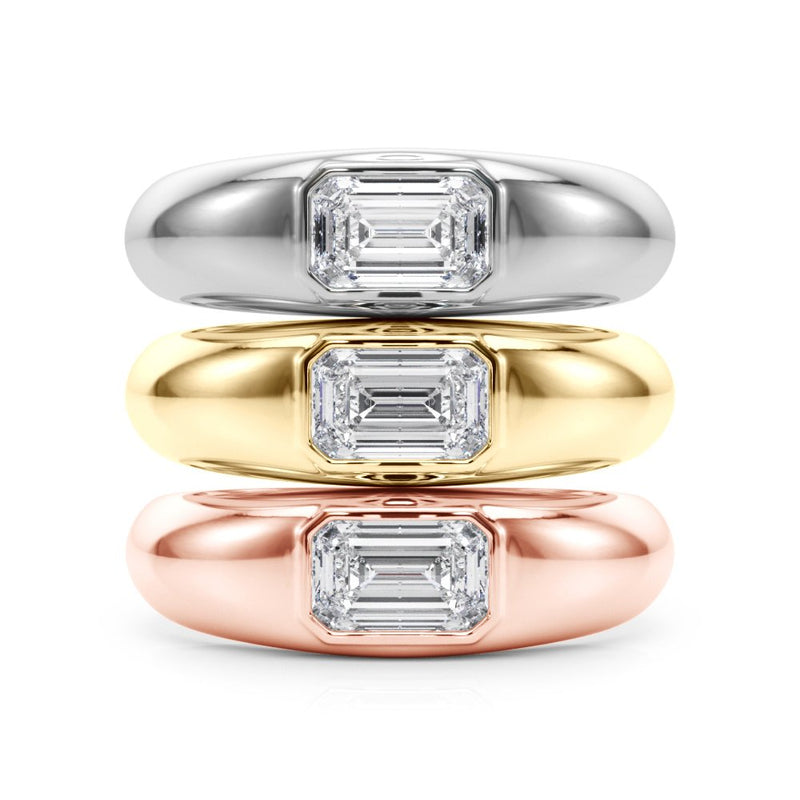 Margo Emerald Cut Diamond Band Engagement Ring