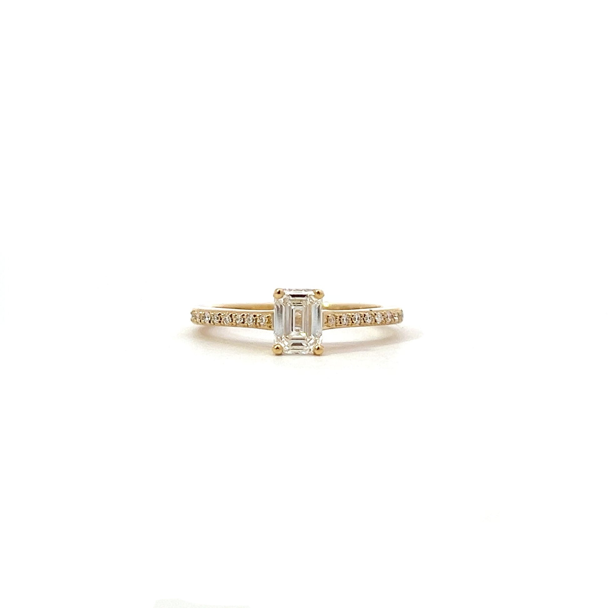 0.71ct Emerald cut diamond engagement ring