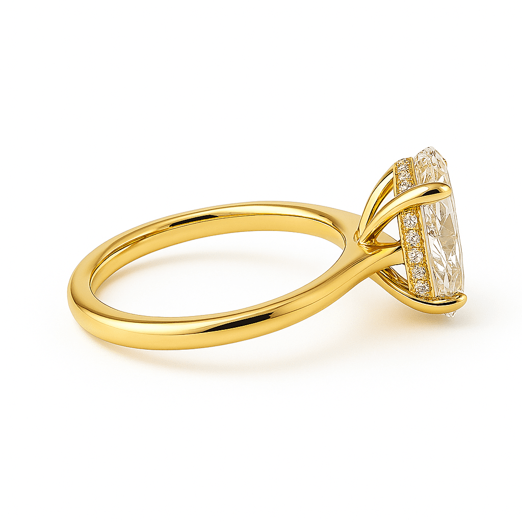 Oval Solitaire Ring 2.06ct E VVS2 18K Yellow Gold Lab-Grown