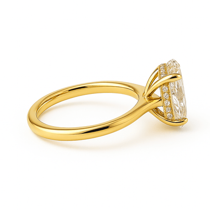 Oval Solitaire Ring 2.06ct E VVS2 18K Yellow Gold Lab-Grown