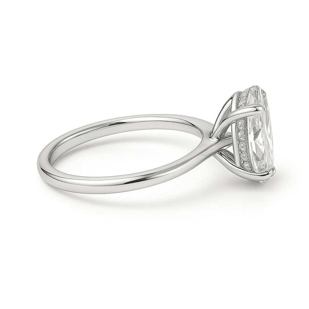 Oval Solitaire Ring 2.06ct E VVS2 18K White Gold Lab-Grown