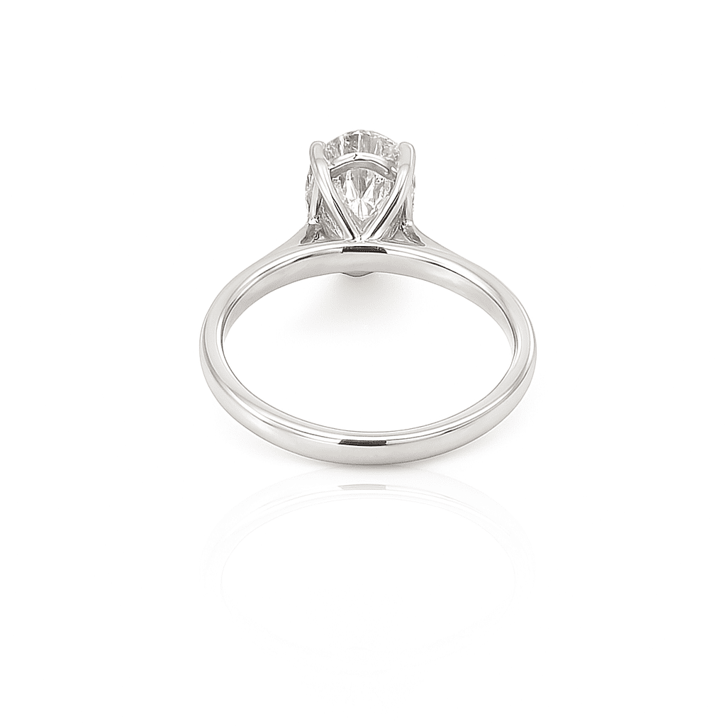Oval Solitaire Ring 2.06ct E VVS2 18K White Gold Lab-Grown