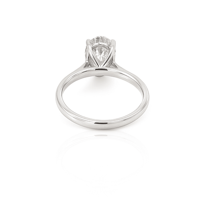 Oval Solitaire Ring 2.06ct E VVS2 18K White Gold Lab-Grown