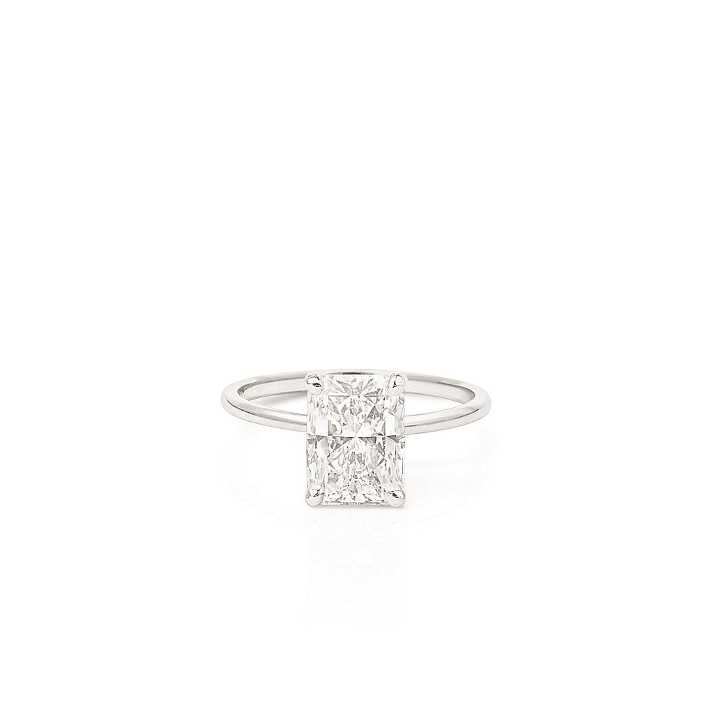 Radiant Solitaire Ring 2.03ct E VS2 18K White Gold Lab-Grown