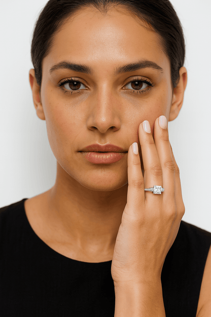 1.68ct J VVS1 Princess cut diamond engagement ring
