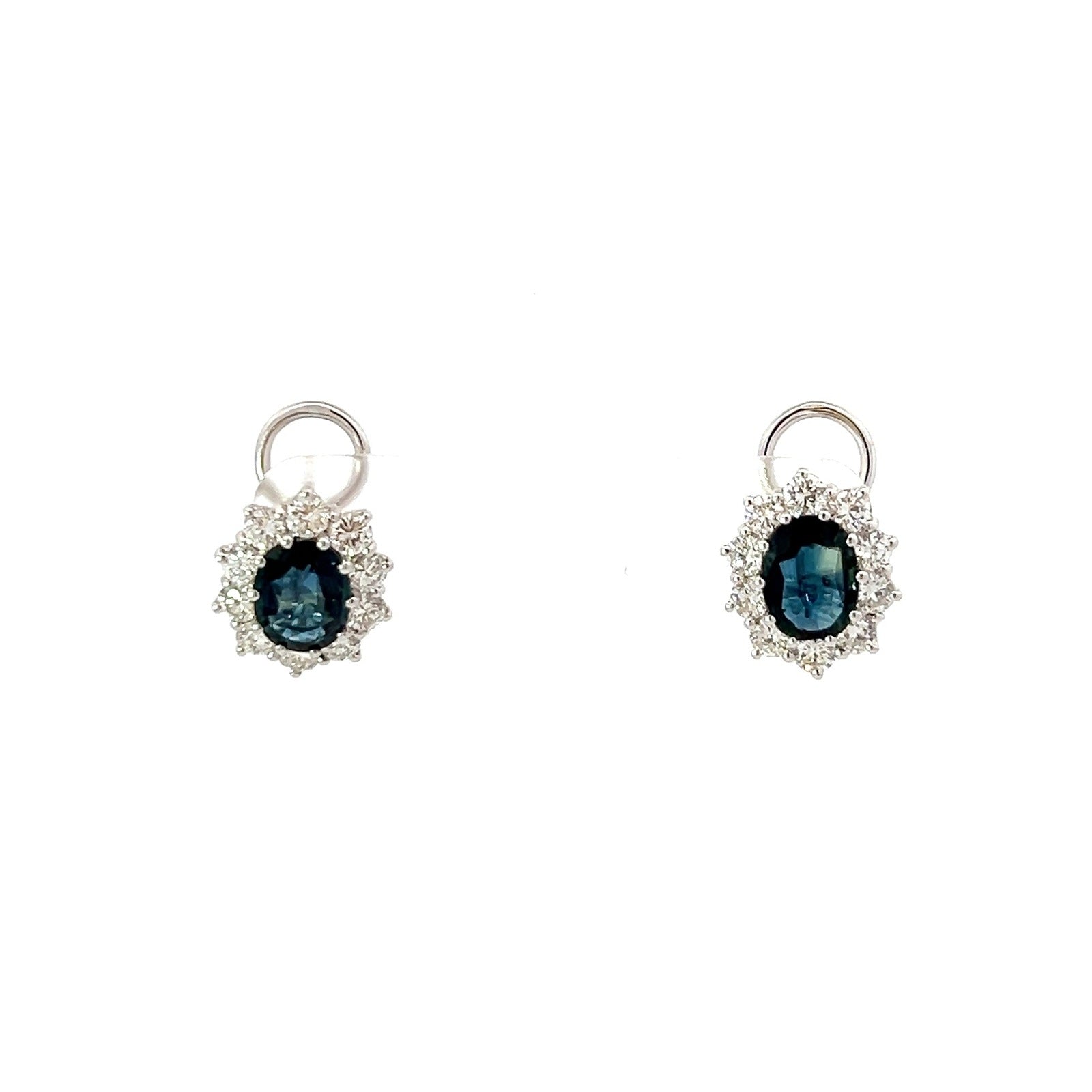 4.40ctw Blue Sapphire diamond Earrings