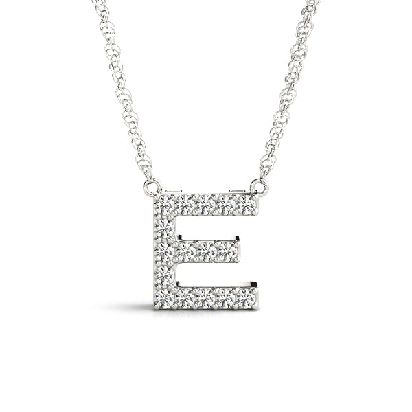 Elara Letter E Diamond Pendant